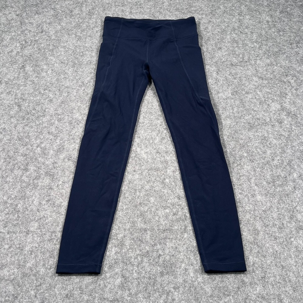 Athleta Girl Navy High Rise Stash‎ Your Treasures Leggings Youth Size 12 Large